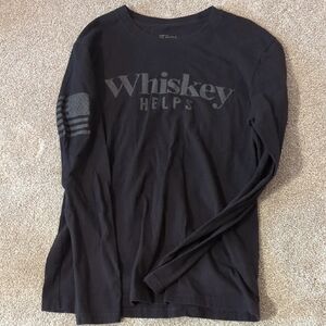 Whiskey Helps Black Long Sleeve Shirt